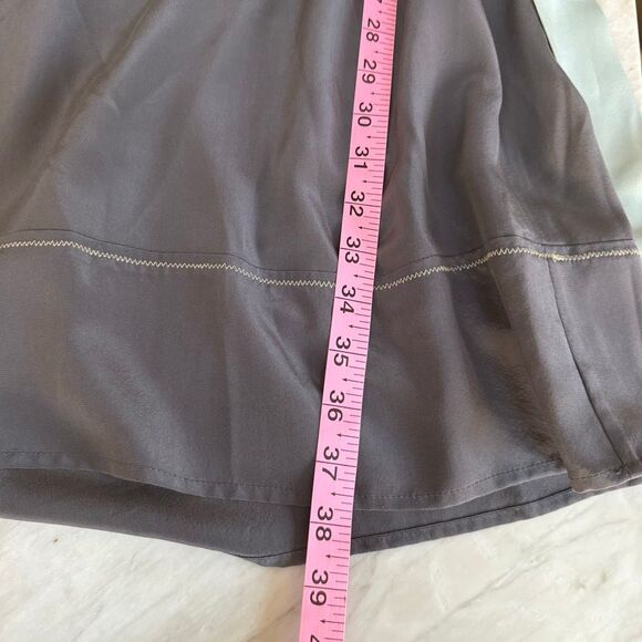 Anthropologie Diodore Snowflake 100% Silk "Alpine Tie Back Dress" gray/cream 10 - Picture 9 of 9